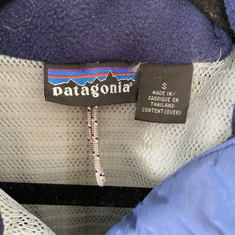 Vintage Patagonia Shell Jacket‎ 90's Men's Small Waterproof Hooded Blue Zipper - Picture 8 of 9